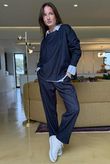 Wall Street Stretch Herringbone City Scoop Top Navy /40 =